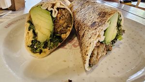 Tortila falafel wrap at Kafeterija Batutova in Belgrade