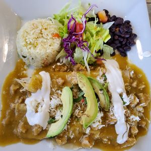 Chili Verde Enchiladas at Yumz in South Salt Lake