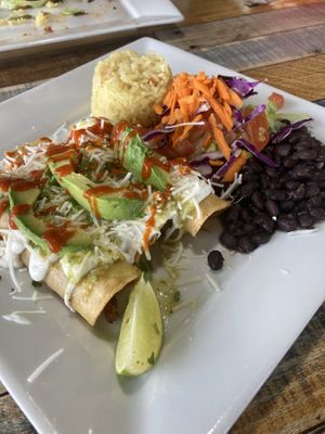 “Chick’n” flautas.. so so good!! Holds together well, flavorful & great crunch!   at Yumz in South Salt Lake