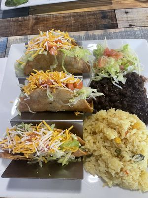 Crunchy “beef” tacos  at Yumz in South Salt Lake