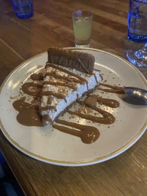 Vegan biscoff cheesecake  at Byron's in Port Erin