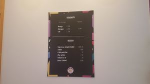 Prices at Bungnuts vegan Doughnuts. in Barcelona