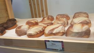 Dulce de leche donuts at Bungnuts vegan Doughnuts. in Barcelona