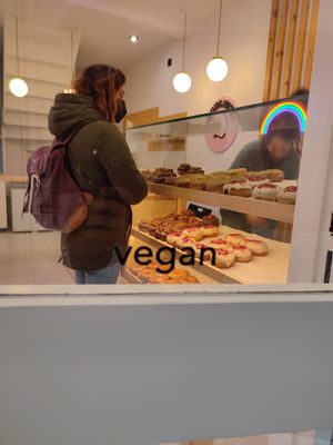 Inside at Bungnuts vegan Doughnuts. in Barcelona