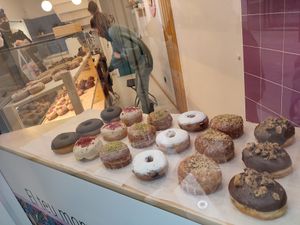 Window at Bungnuts vegan Doughnuts. in Barcelona