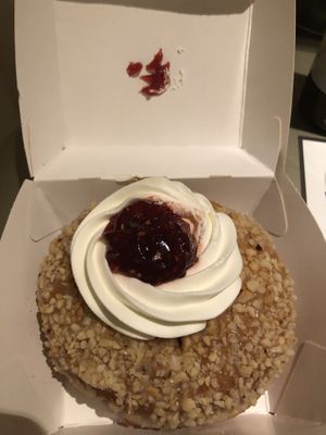 PB&J  at Bungnuts vegan Doughnuts. in Barcelona