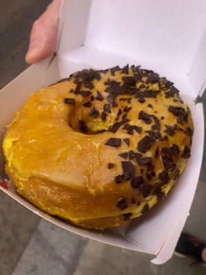 Passion fruit doughnut   at Bungnuts vegan Doughnuts. in Barcelona
