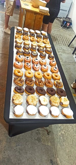 Variedad de donuts at Bungnuts vegan Doughnuts. in Barcelona