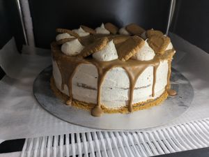 Lotus cake at Bungnuts vegan Doughnuts. in Barcelona