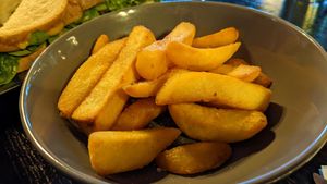 Triple cooked chips at Finsley Gate Wharf in Burnley