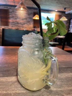 Delicious and refreshing! Mint, ginger, lemon grass ice tea  at My Hao in Nuremberg