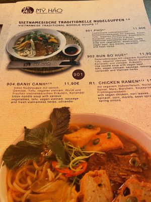 Menu exceept  at My Hao in Nuremberg