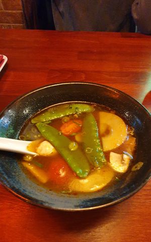 Tom Yam Gai Suppe..mit veganem Hühnerfleisch und  Gemüse at My Hao in Nuremberg