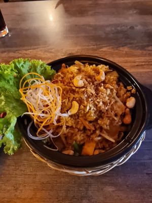Nasigoreng: fried rice with tofu, vegetables and cashews. at My Hao in Nuremberg