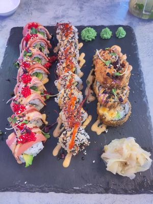 Vietnamese sausage on the left, duck on the right at My Hao in Nuremberg