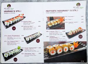 Menu page at My Hao at My Hao in Nuremberg