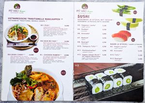 Menu page at My Hao at My Hao in Nuremberg