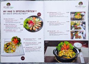 Menu page at My Hao at My Hao in Nuremberg