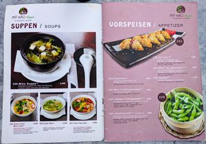 Menu page at My Hao at My Hao in Nuremberg