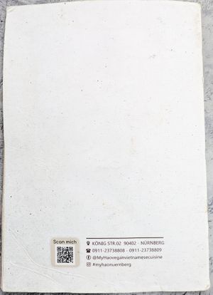 Menu page at My Hao at My Hao in Nuremberg