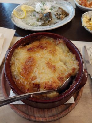 vegan moussaka with mushrooms at The Rouga in Thessaloniki