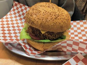Chicken burger at La Golosa Vegan Vurger - Gracia in Barcelona