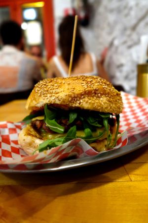 pesto burger at La Golosa Vegan Vurger - Gracia in Barcelona
