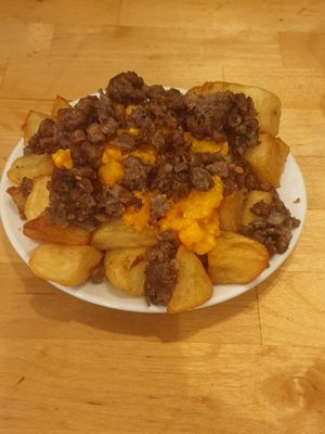 Huegos rotos at La Golosa Vegan Vurger - Gracia in Barcelona