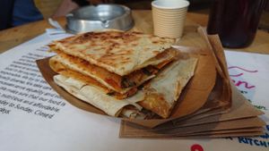 Gozleme with potato puree at Magic Kitchen in Athens