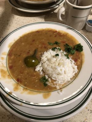 White beans and rice nice nice with spice   at Gumbo Shop in New Orleans