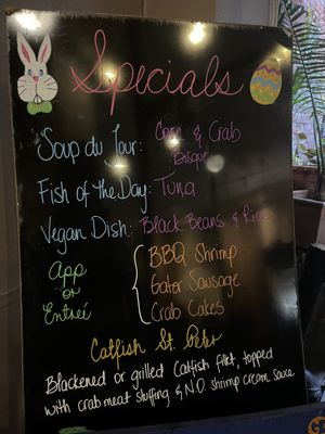 specials! (including vegan beans and rice)   at Gumbo Shop in New Orleans