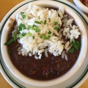 Black beans and rice... so much more than what you think it would be! at Gumbo Shop in New Orleans
