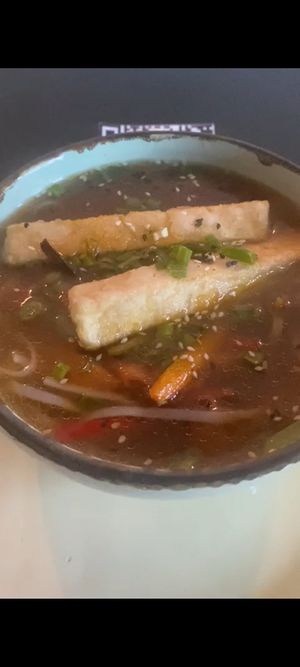 Noodle soup (Asian noodle) at Prinz Bar in Tbilisi