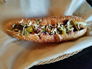 Chilli dog at Prinz Bar in Tbilisi