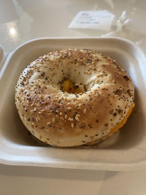[Just] Eggs & 🌱 Bacon Bagel (Filling and Tasty)  at RawASF in Fremont