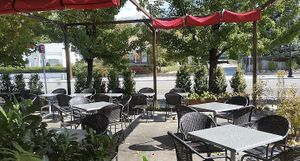 Patio in spring fall and summer at Roots Cafe in Millcreek