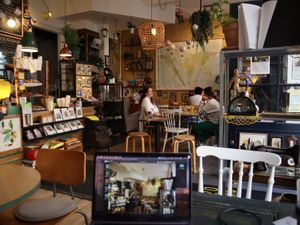 cozy space for writing  at 20 Grams in Copenhagen