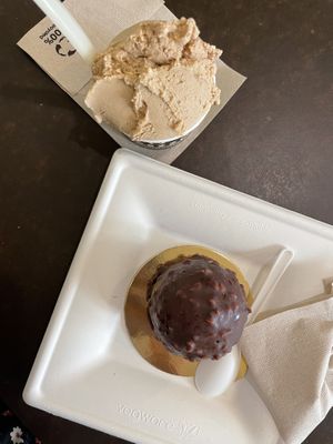 Emblema e gelato   at Grezzo Raw Chocolate in Rome