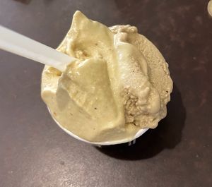 Pistacchio and salted caramel   at Grezzo Raw Chocolate in Rome