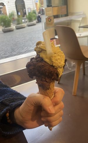 Salted caramel and raw chocolate - highly recommend!   at Grezzo Raw Chocolate in Rome