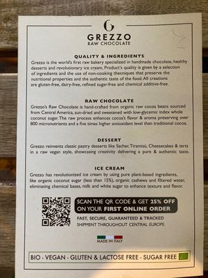   at Grezzo Raw Chocolate in Rome