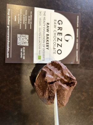 Raw chocolate gelatoin  at Grezzo Raw Chocolate in Rome