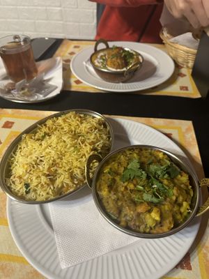 Vegan vegetable curry, second food is vegetarian  at Saffron in Karlovy Vary