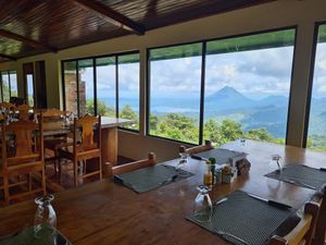Enjoy the food and spectacular view! at Vista Verde Lodge in Monteverde