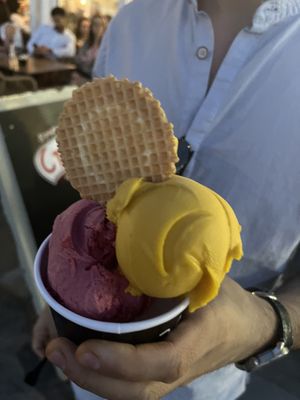 Wafer veggie not vegan   at DaVinci Gelato in Mykonos