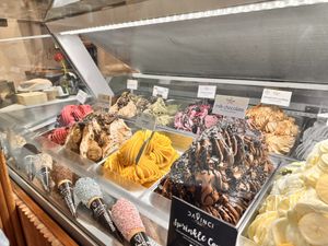 Other options - red fruit and mango   at DaVinci Gelato in Mykonos