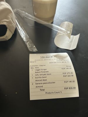 The prices in the restaurant are not up to date but the ones on the website aree  at Veginn in Cairo