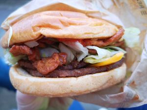 Bacon double cheeseburger at Ready Burger in North West London