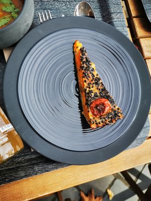 Pumpkin sage pie at The Planteen in Budapest