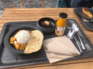 Aloo Gobi-cauliflower potato curry at The Planteen in Budapest